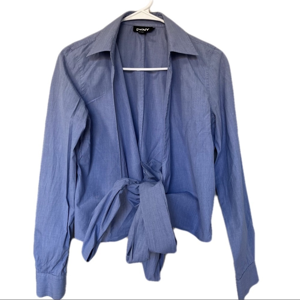 DKNY Blue Long Sleeve Size 6 100% Cotton